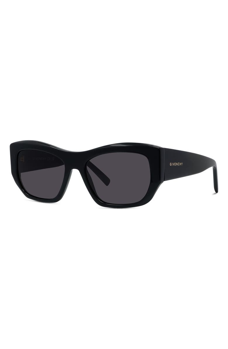 Givenchy GV Day Square Sunglasses, Alternate, color, Shiny Black / Smoke