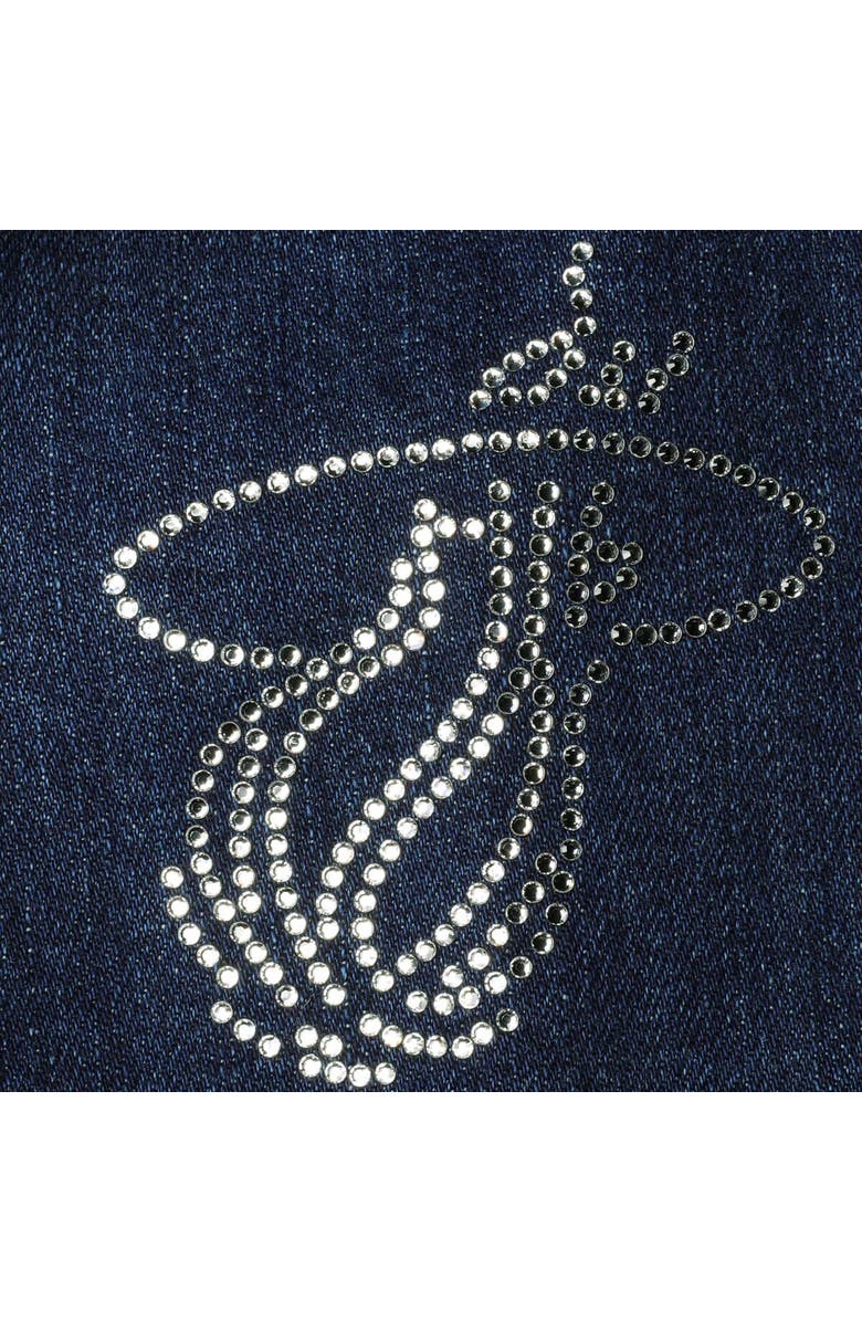 LUSSO Women's Lusso Blue Miami Heat Georgie Swarovski Crystals Button-Up Denim Jacket, Alternate, color, Blue