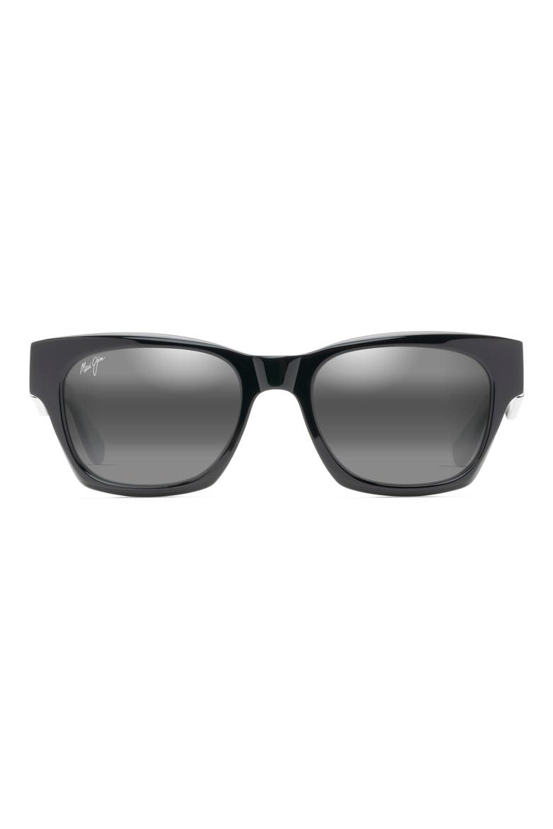 Valley Isle Gradient PolarizedPlus2® Square Sunglasses, Main, color, BLACK
