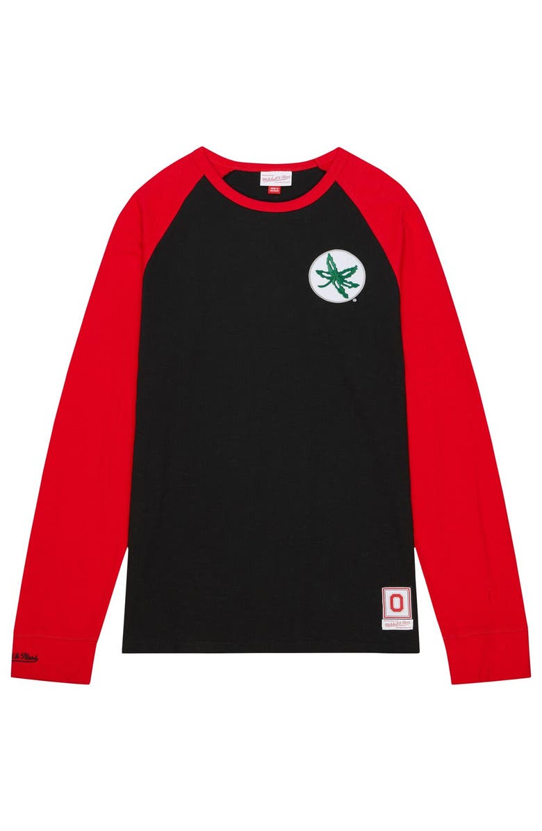 Mitchell & Ness Men's Mitchell & Ness Black Ohio State Buckeyes Legendary Slub Raglan Long Sleeve T-Shirt, Alternate, color, Black