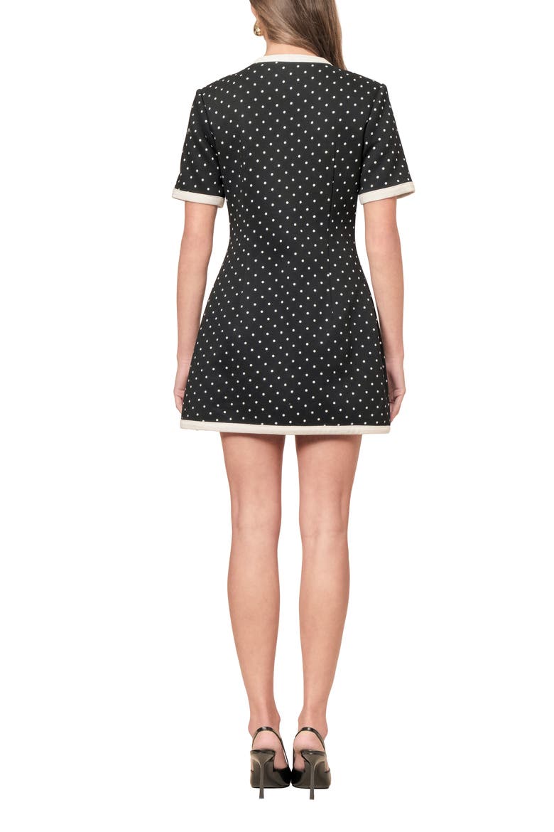 Taylor Polka Dot Minidress, Alternate, color, BLACK WHITE DOTS