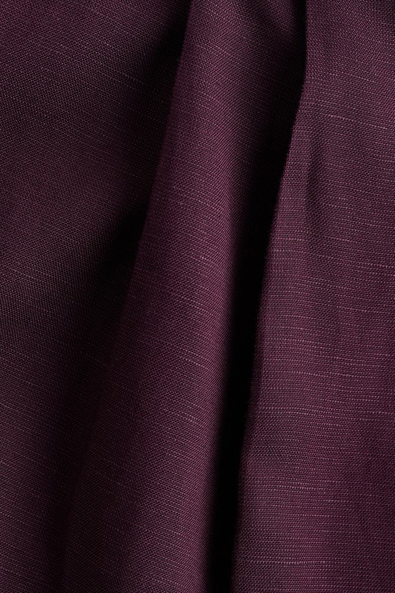 Wide-leg Linen-blend Culottes, Alternate, color, Dark purple