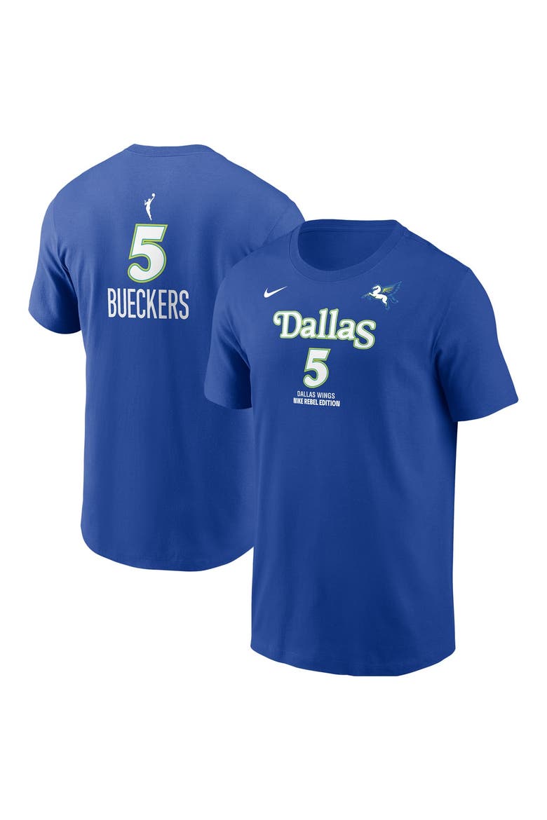 Men's Nike Paige Bueckers Blue Dallas Wings Name & Number Rebel Edition T-Shirt, Main, color, Blue