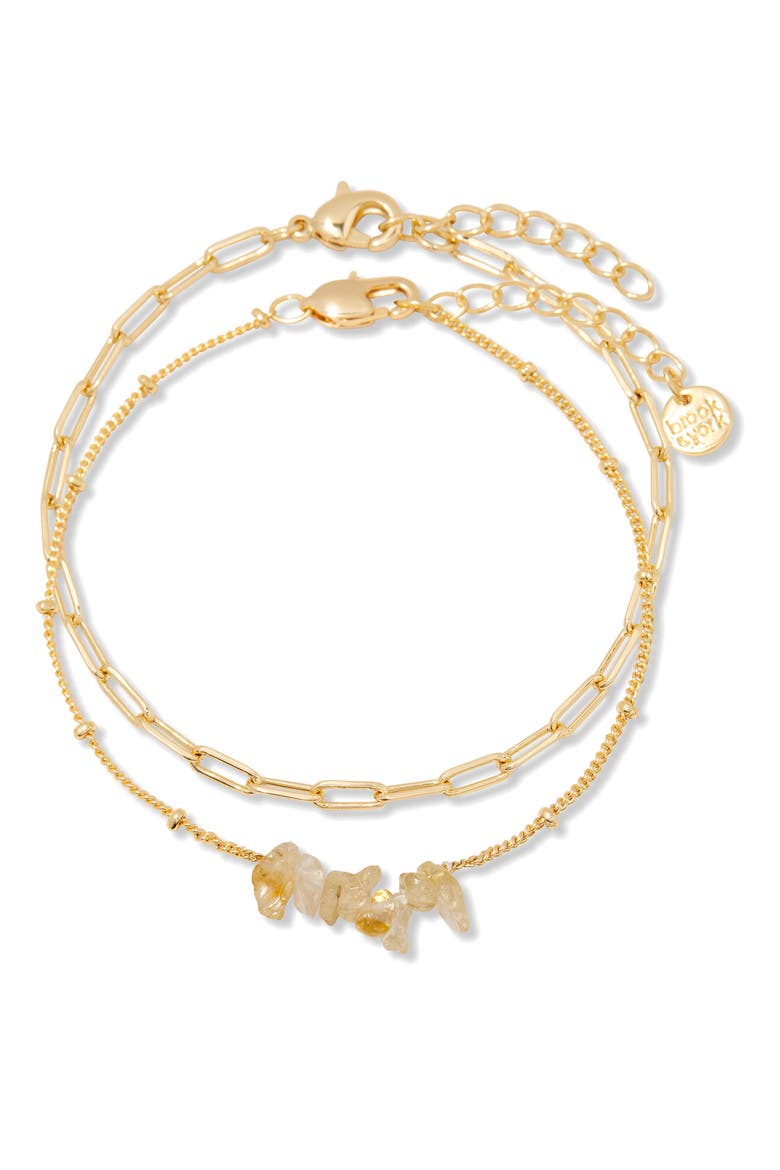 Alex Stacked Bead & Link Bracelet Set, Main, color, GOLD NOVEMBER