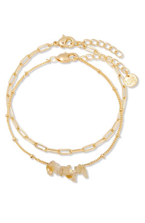 Alex Stacked Bead & Link Bracelet Set