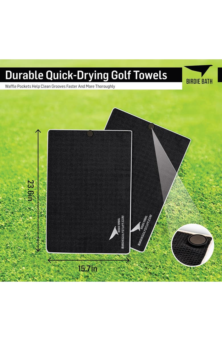Birdie Bath Magnetic Golf Towel, Alternate, color, Black