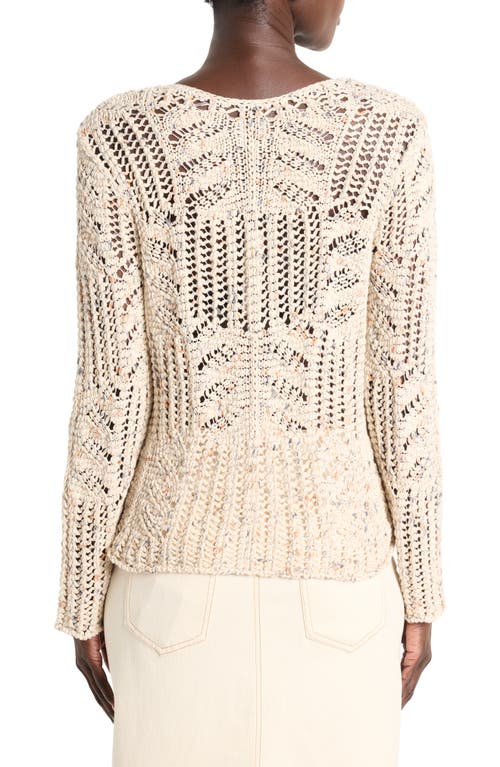 Nic + Zoe Nic+zoe Open Stitch Sweater In Neutral Multi