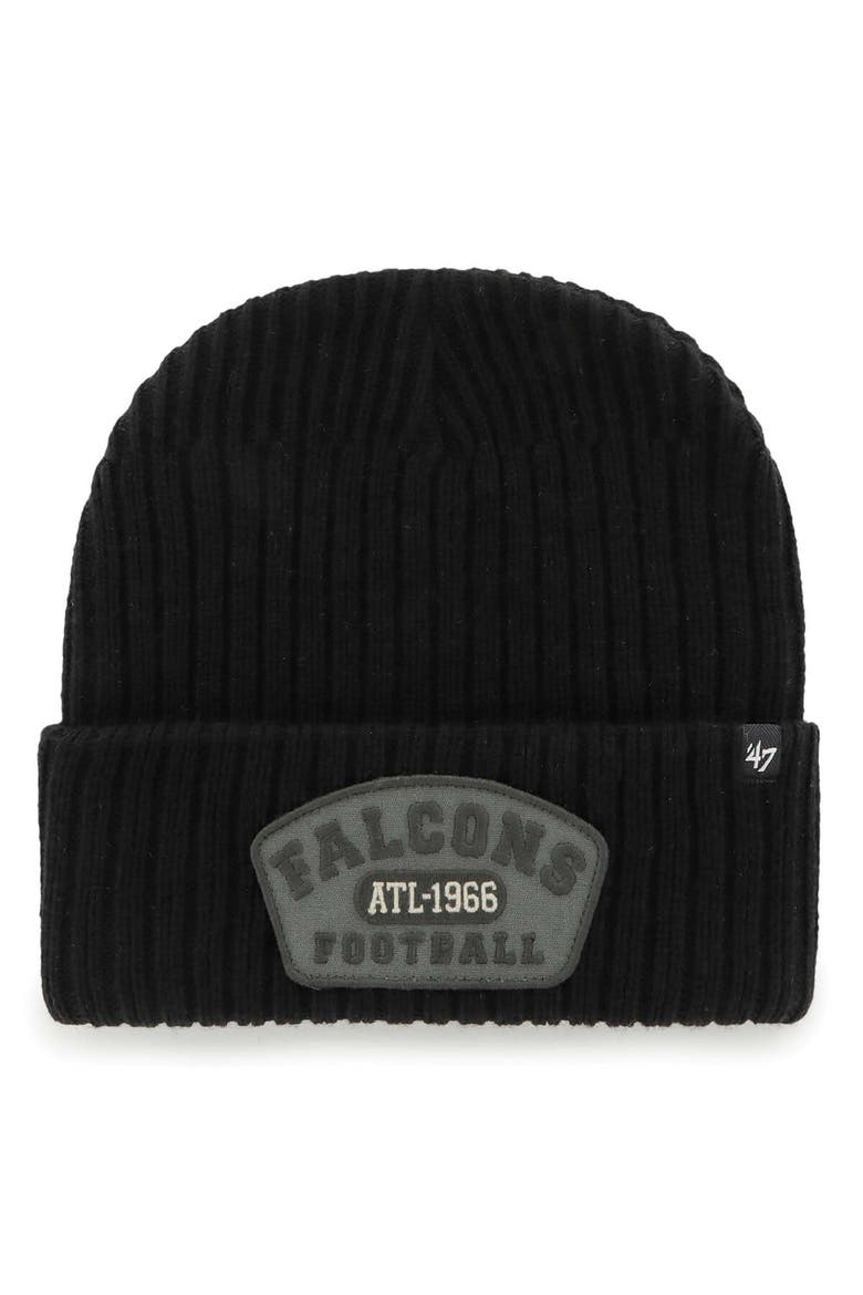 Men's '47 Black Atlanta Falcons Ridgeway Cuffed Knit Hat, Main, color, Black