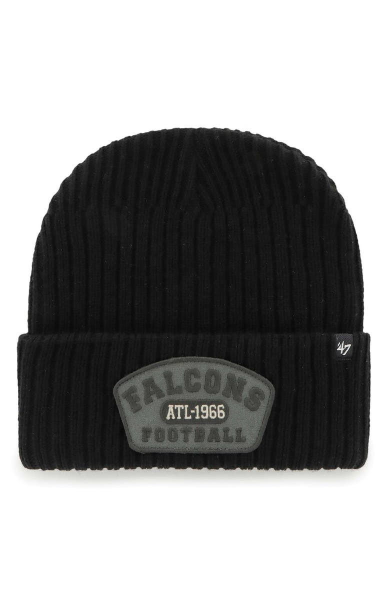 '47 Men's '47 Black Atlanta Falcons Ridgeway Cuffed Knit Hat, Main, color, 