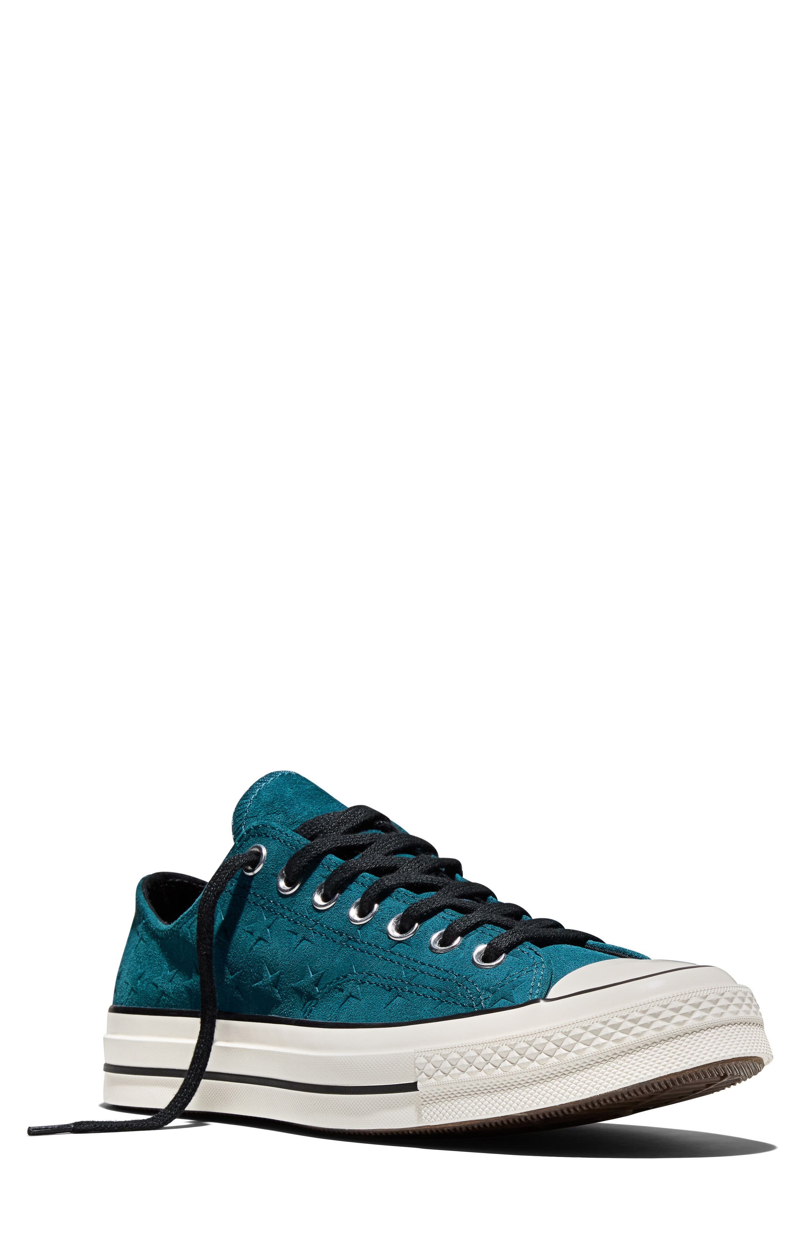 Converse Gender Inclusive Chuck 70 Stars Suede Low Top Sneaker, Main, color, Murky Waters/ Egret/ Black