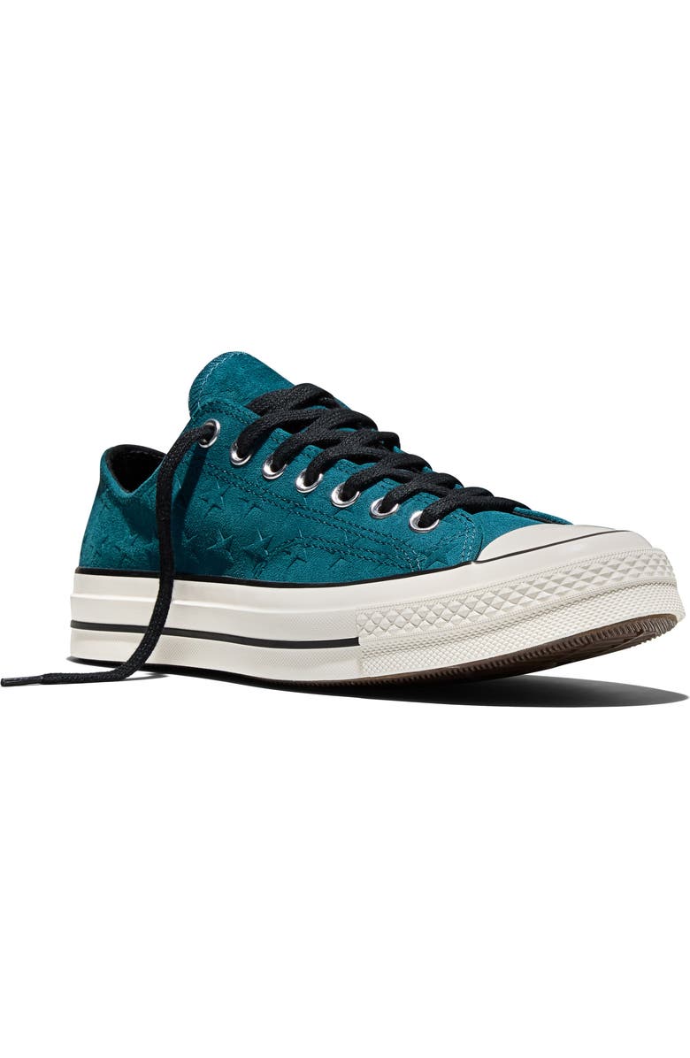 Converse Gender Inclusive Chuck 70 Stars Suede Low Top Sneaker, Main, color, Murky Waters/ Egret/ Black