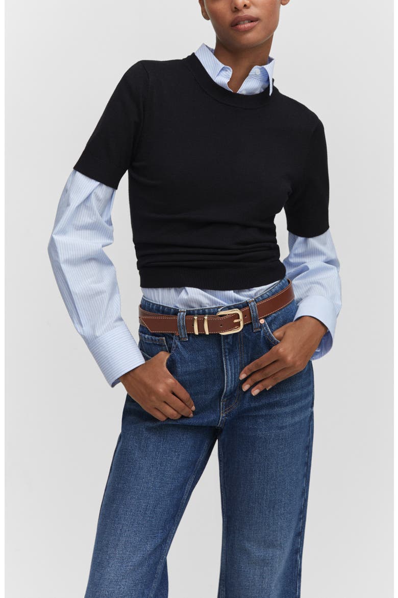Raw Hem Crop Straight Leg Jeans, Alternate, color, DARK BLUE