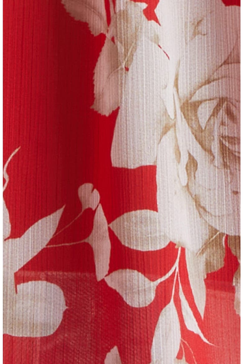 Teagan Puff Sleeve Top, Alternate, color, RED/ IVORY IKEBANA