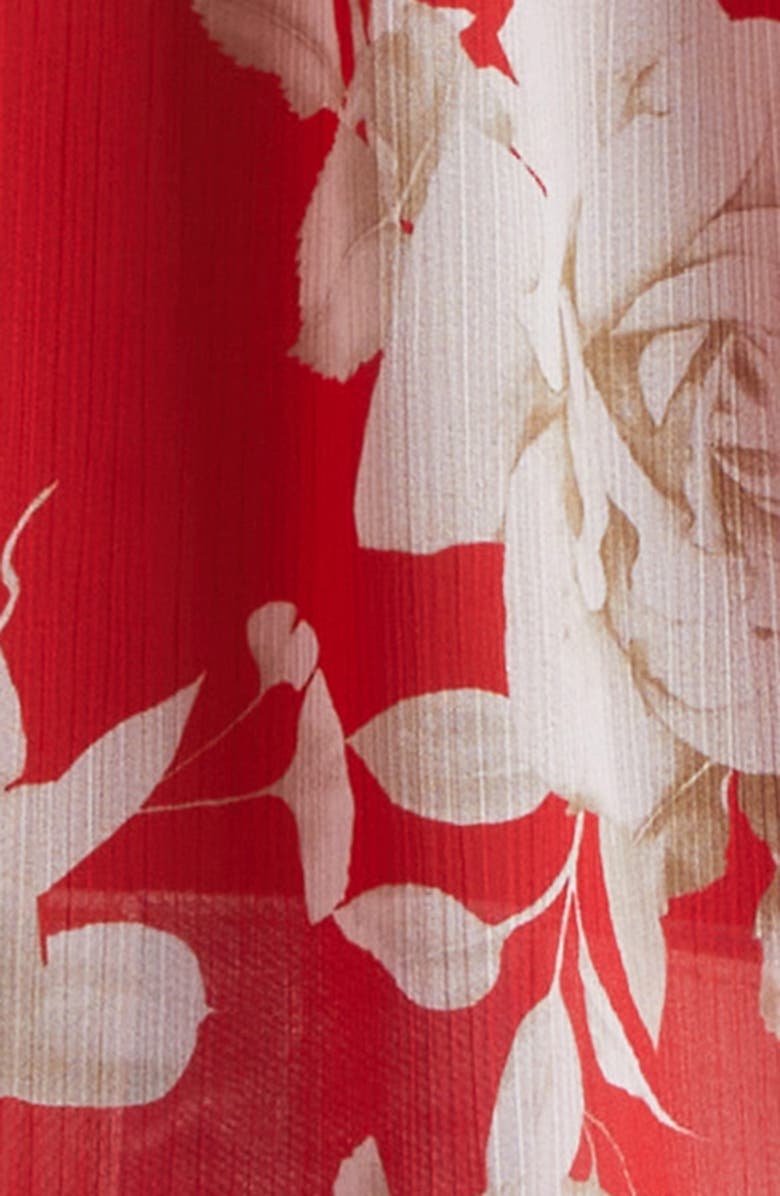 L'AGENCE Teagan Puff Sleeve Top, Alternate, color, Red/ Ivory Ikebana