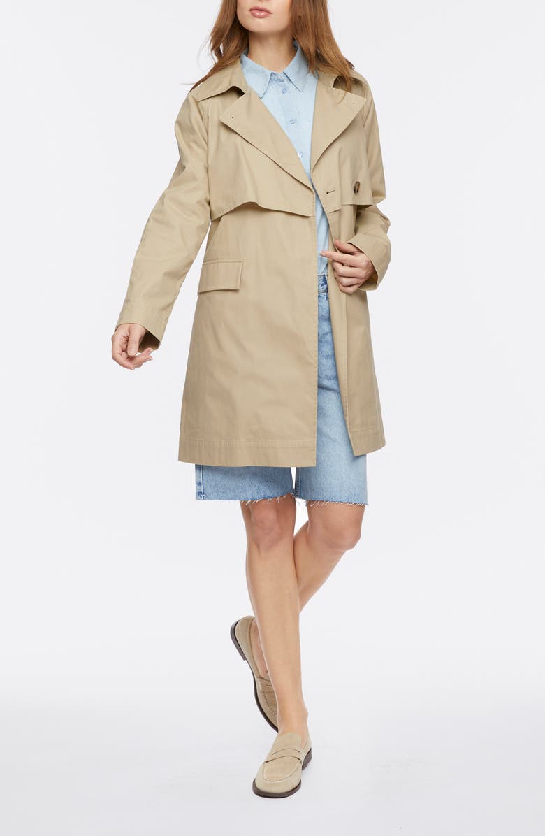 Bernardo Cotton Twill Trench Coat, Alternate, color, Beige