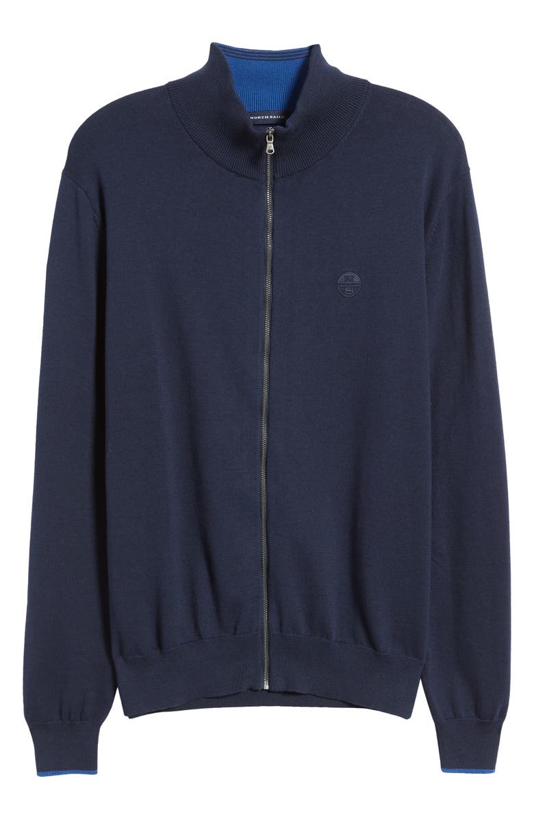 NORTH SAILS Logo Embroidered Zip Front Cardigan, Alternate, color,