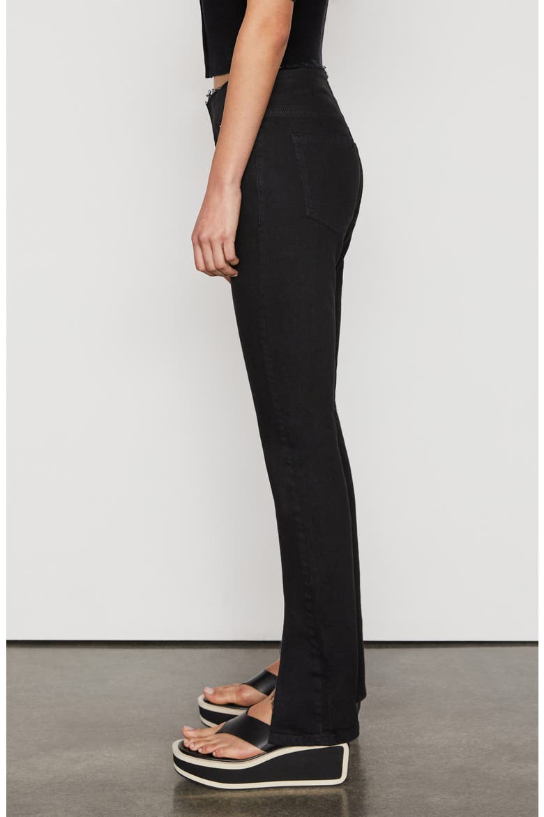 Cutoff Waist Slit Hem Mini Boot Jeans, Alternate, color, FILM NOIR