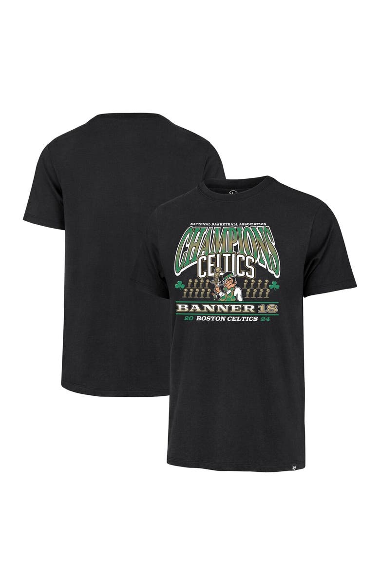 '47 Men's '47 Black Boston Celtics 18-Time NBA Finals Champions Banner Franklin T-Shirt, Main, color, 
