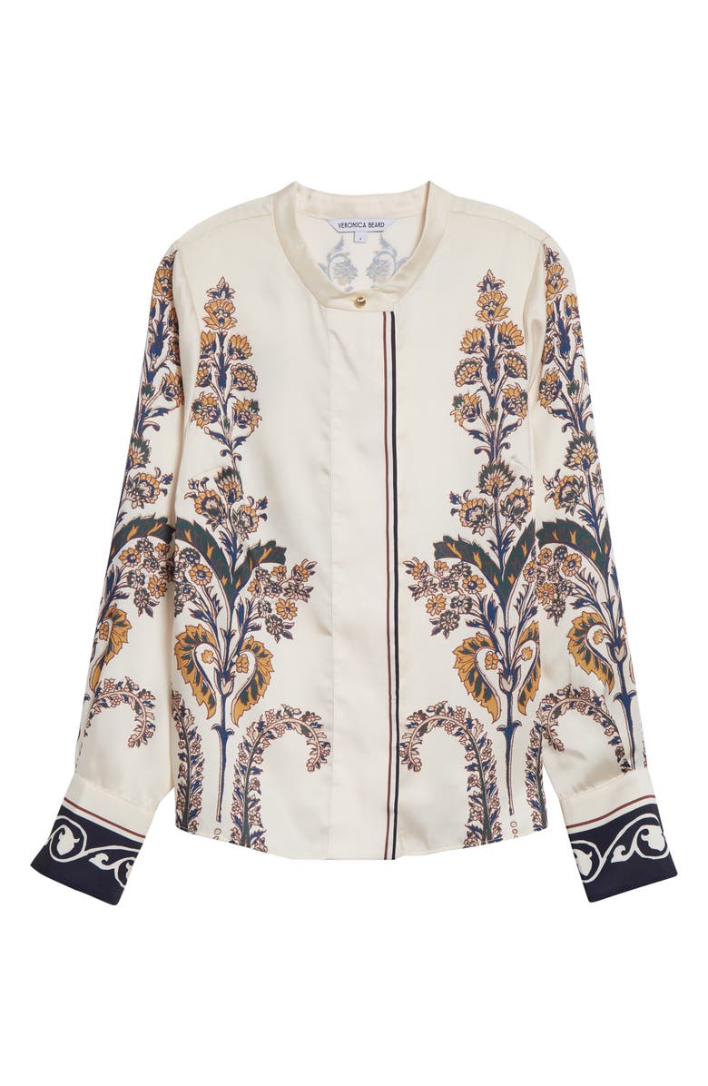 Veronica Beard Hoku Floral Stripe Top, Alternate, color, Ecru Multi