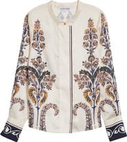 Veronica Beard Hoku Floral Stripe Top