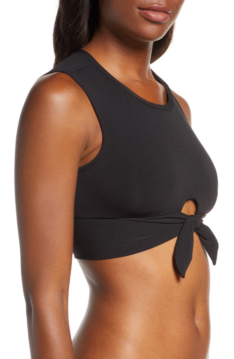 Robin Piccone Ava Longline Knot Front Bikini Top, Alternate, color, 