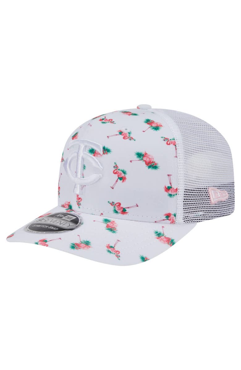 New Era Men's New Era  White Minnesota Twins Flamingo Mesh Back 9SEVENTY Stretch-Snap Hat, Main, color, 
