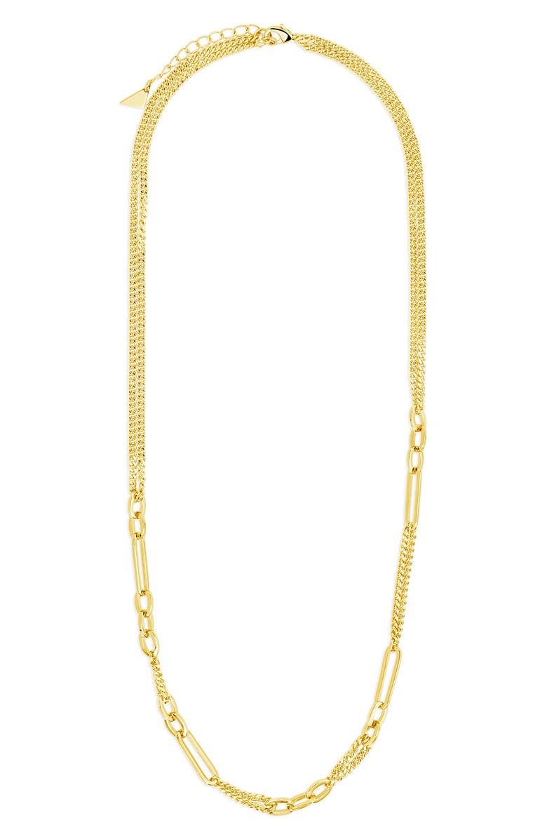 Sterling Forever Rowena Chain Link Necklace, Alternate, color, Gold