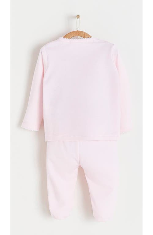 Shop Babycottons Logo Kimono & Pants Set In Pink