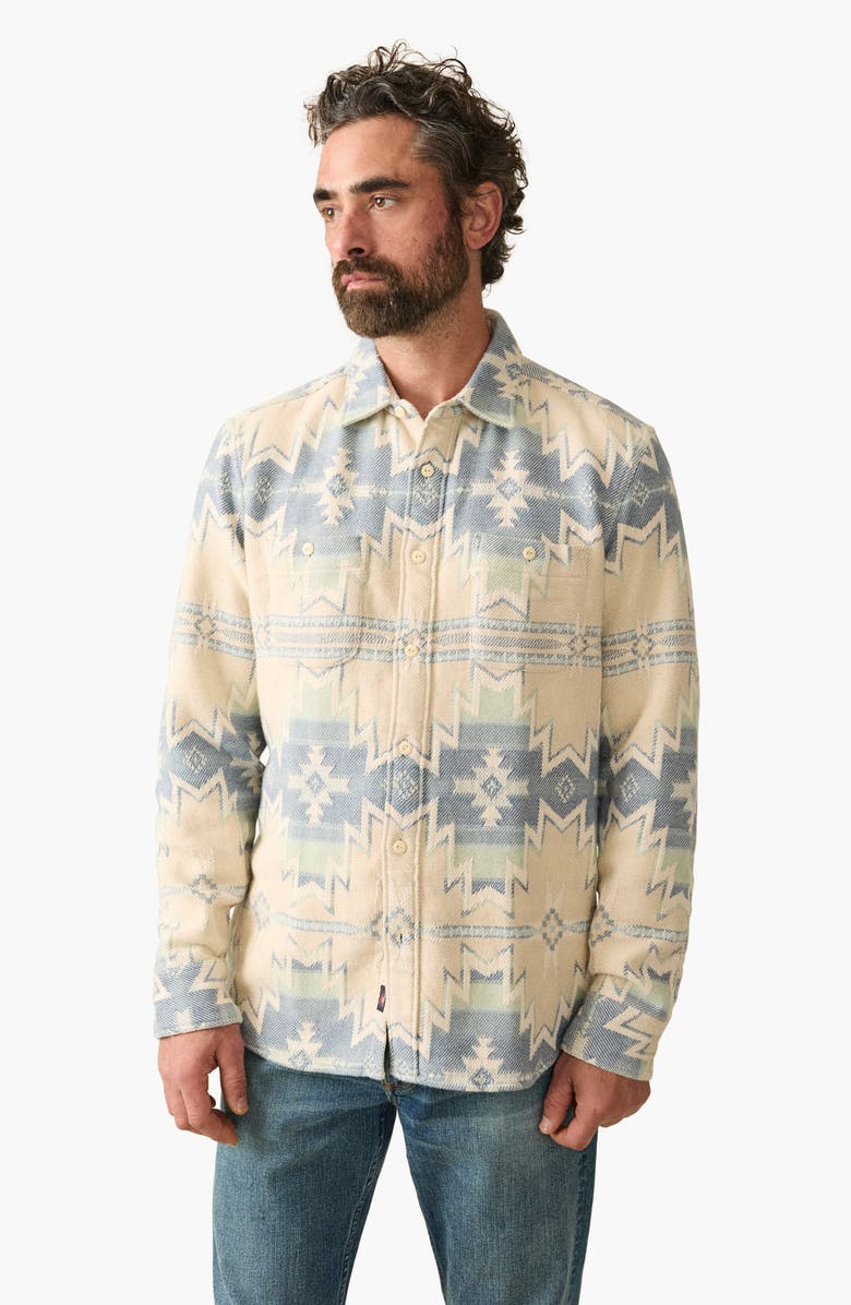 Faherty x Doug Good Feather Surf Flannel Organic Cotton Button-Up Overshirt, Alternate, color, 
