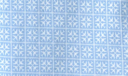 Johnston & Murphy Kids' Airplane Grid Short Sleeve Button-up Shirt In Sky Blue