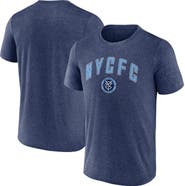 FANATICS Men's Fanatics  Heather Navy New York City FC Drop Kick T-Shirt