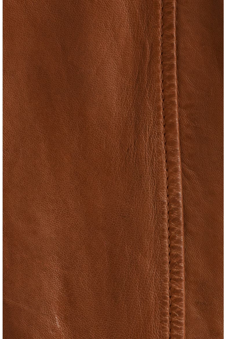 Allice Leather Moto Jacket, Alternate, color, COGNAC