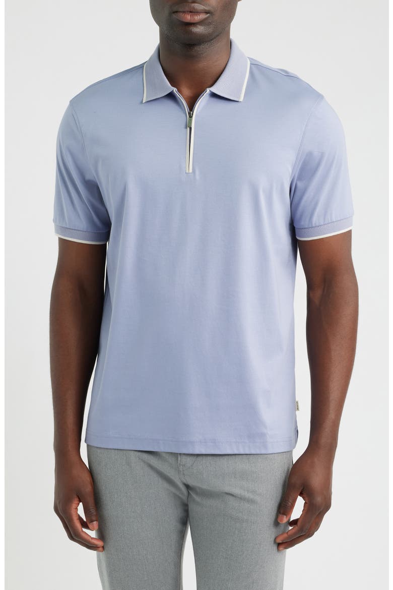 Pima Cotton Quarter Zip Polo, Main, color, ORCHID