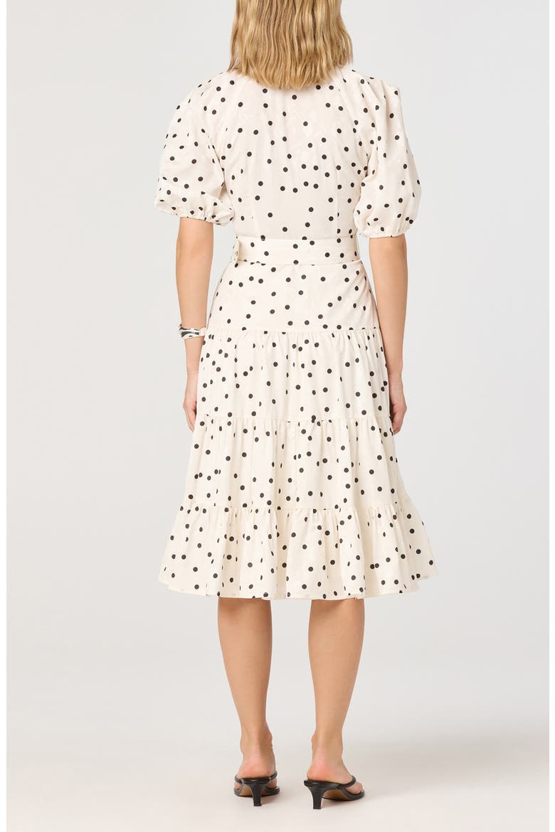 Minnie Belted Puff Sleeve Dress, Alternate, color, POLKA DOT PRINT