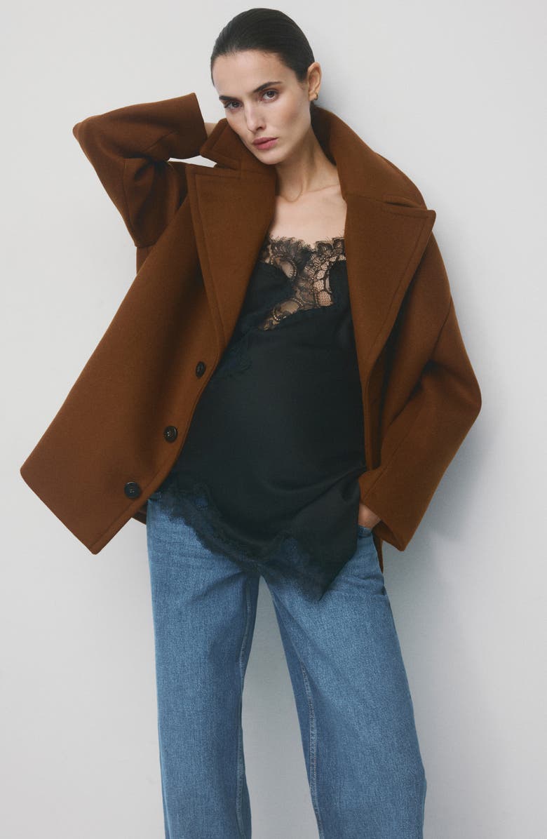 MANGO Over the Bump Wide Leg Maternity Jeans, Alternate, color, Medium Blue