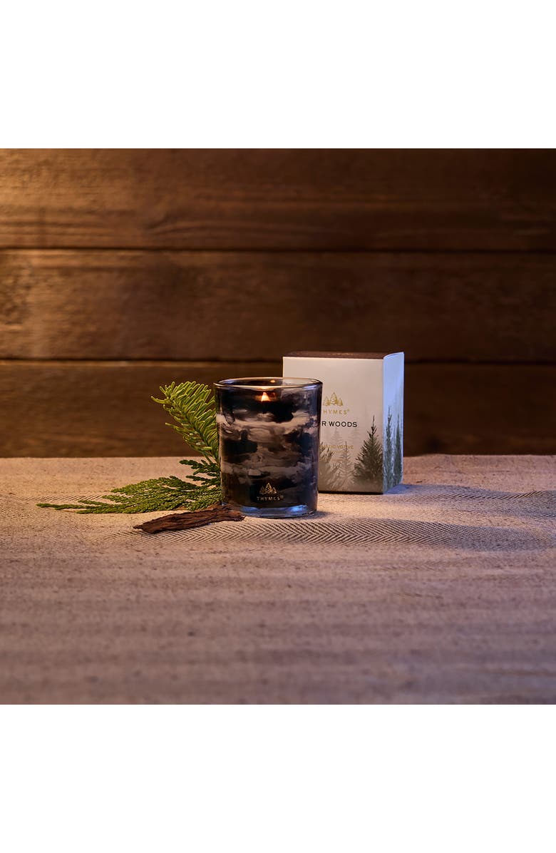 Thymes Noir Woods Votive Candle, Alternate, color, Black