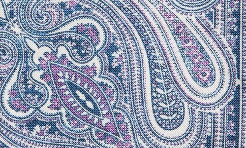 Edward Armah Persian Print Silk Pocket Square In Sky
