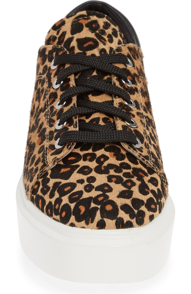Linea Paolo Kendra Platform Sneaker, Alternate, color, Sand Black Leopard Print Hair Calf