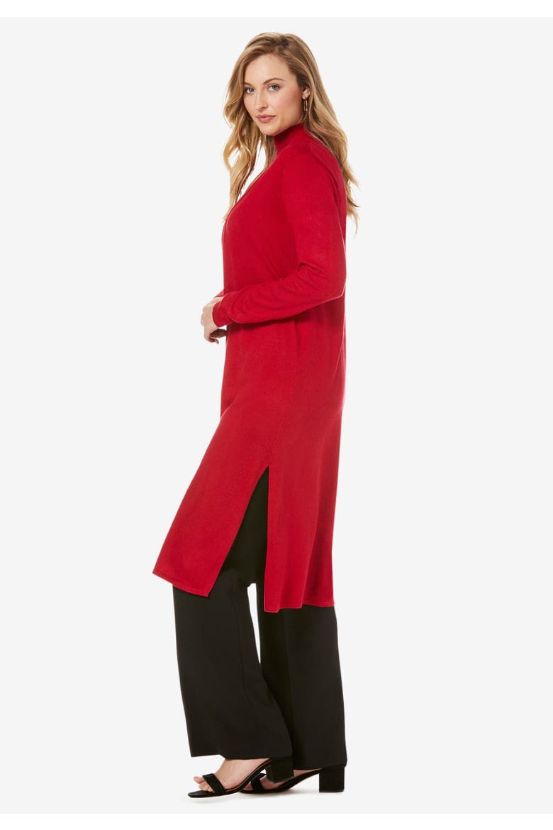 Carefree Cashmere Duster Sweater, Alternate, color, BLACK