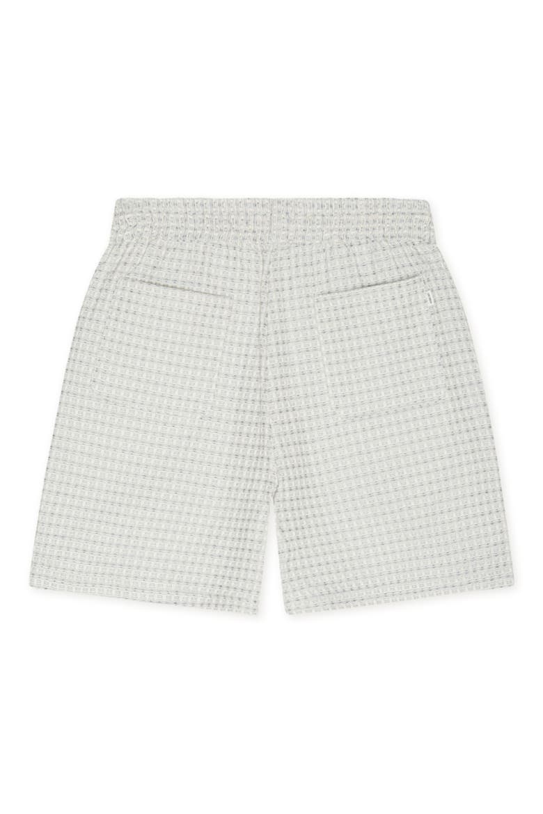 Check Cotton Seersucker Drawstring Shorts, Alternate, color, LIGHT IVORY