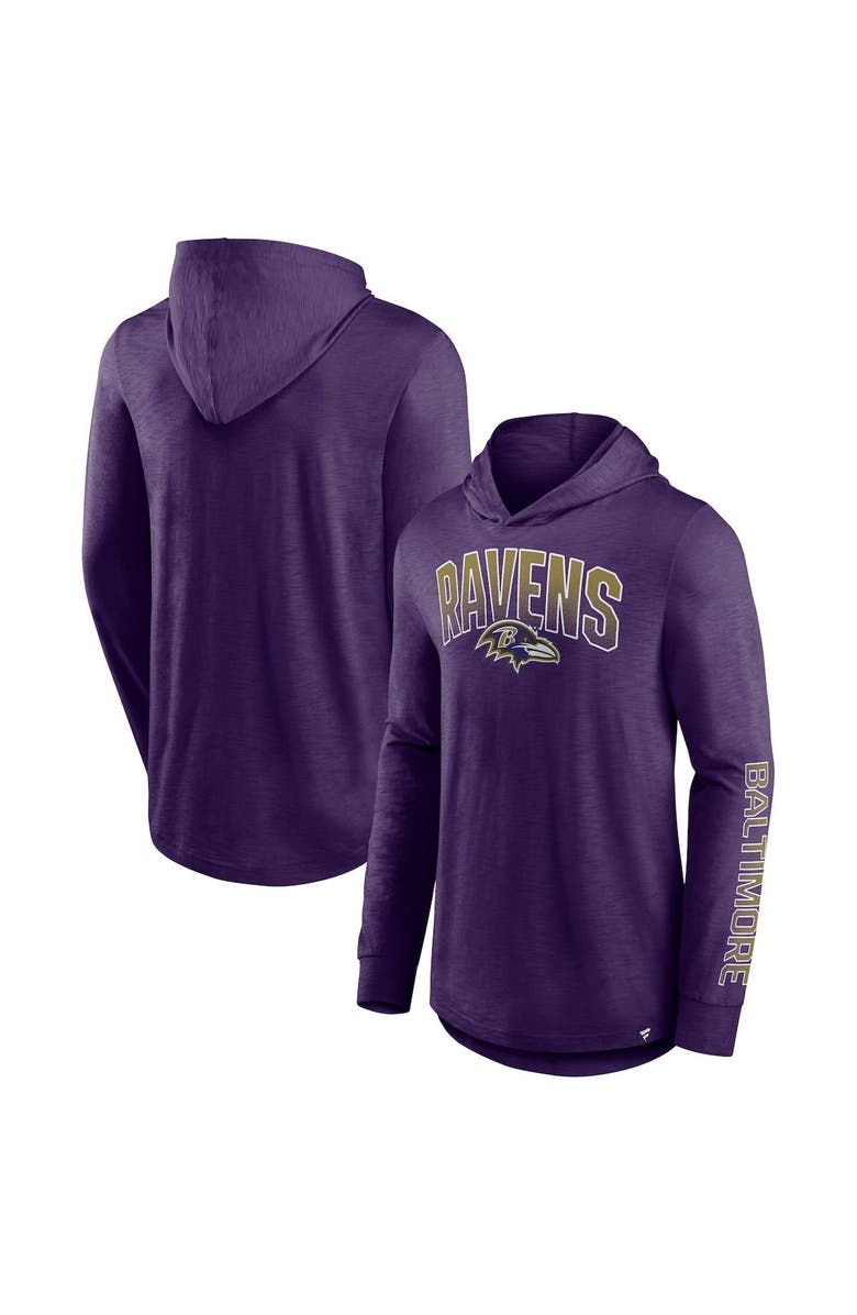 FANATICS Men's Fanatics Branded Purple Baltimore Ravens Front Runner Long Sleeve Hooded T-Shirt, Alternate, color, 