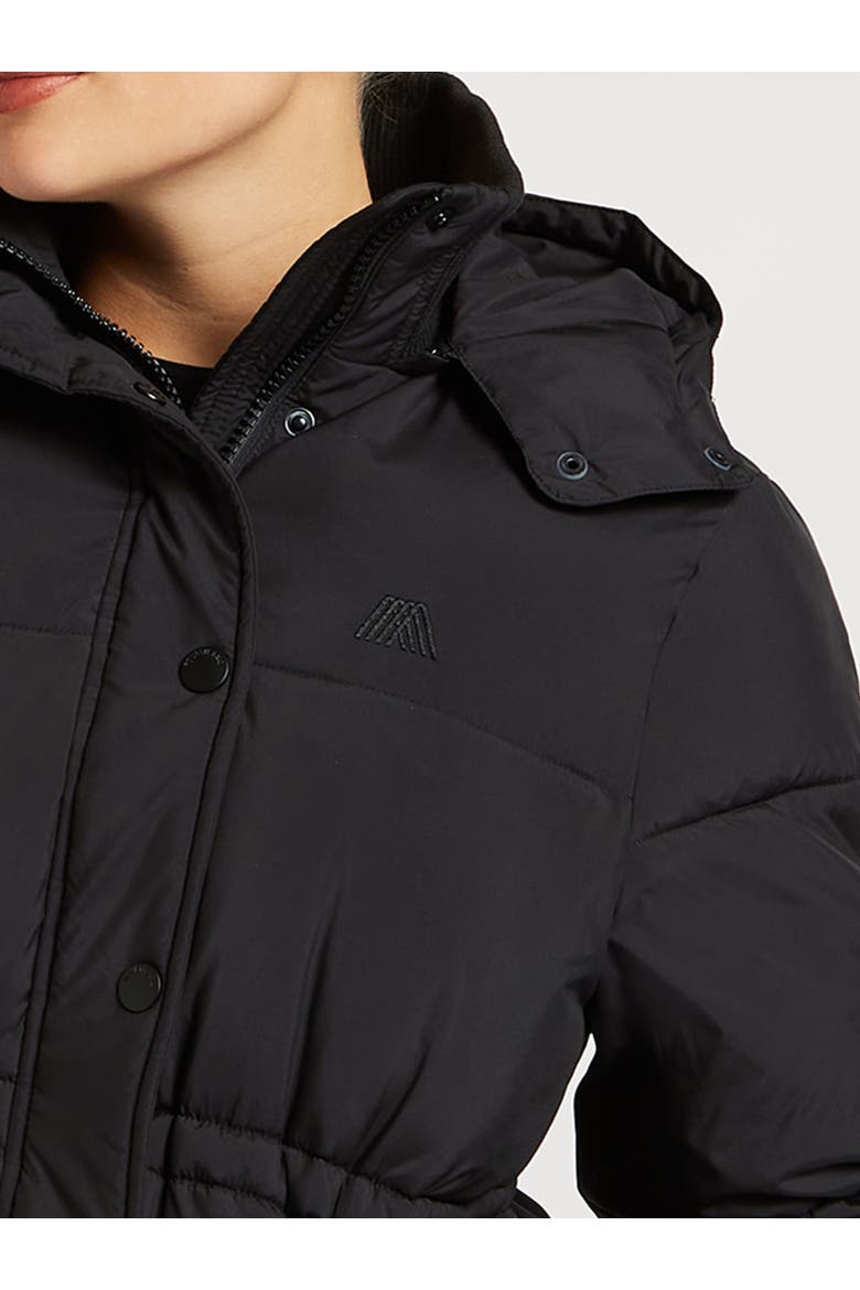Nova Longline Hooded Puffer Coat, Alternate, color, Black