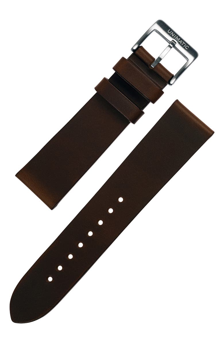 UNIMATIC Leather Watchband, Main, color, Brown