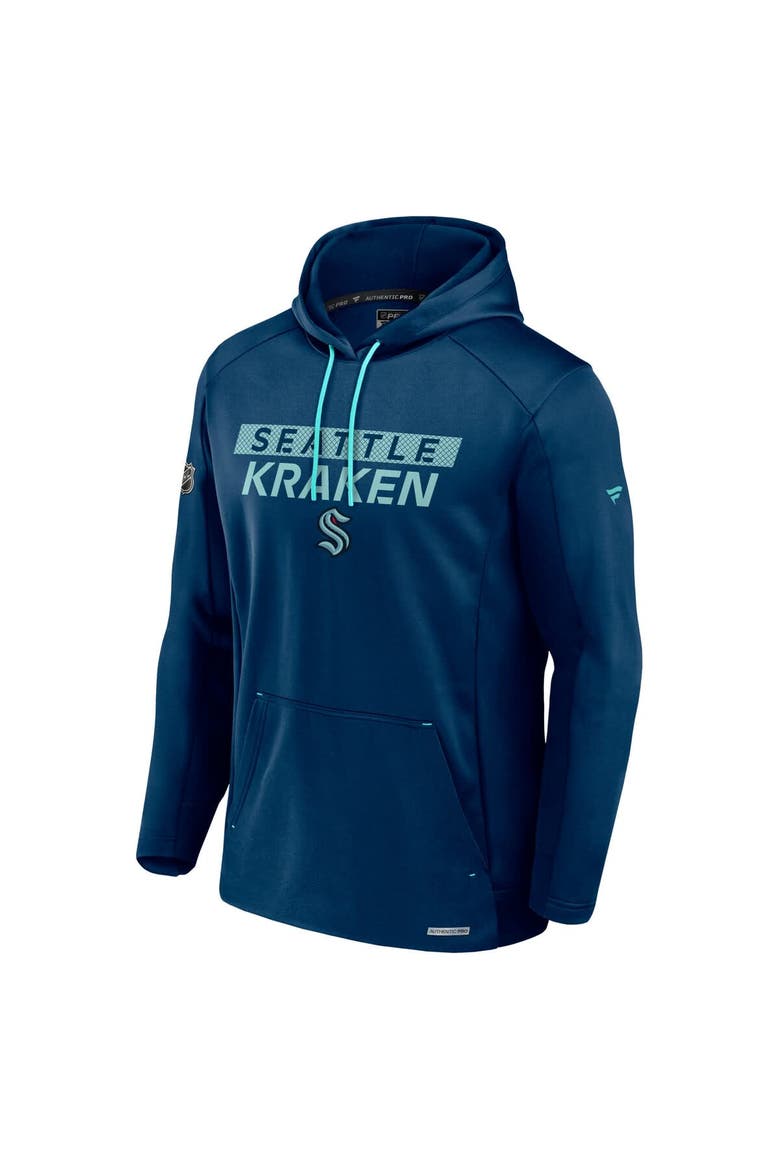 Men's Fanatics  Navy Seattle Kraken Authentic Pro Rink Fleece Pullover Hoodie, Alternate, color, Navy