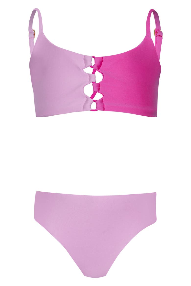 Kids' Cammy Loop Two-Piece Swimsuit, Main, color, ROSY