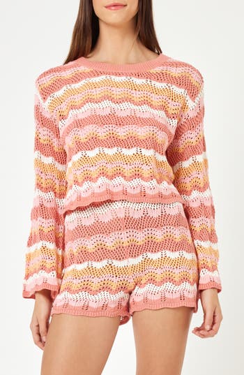 L*space Lspace Sun Ray Stripe Crop Cotton Cover-up Sweater
