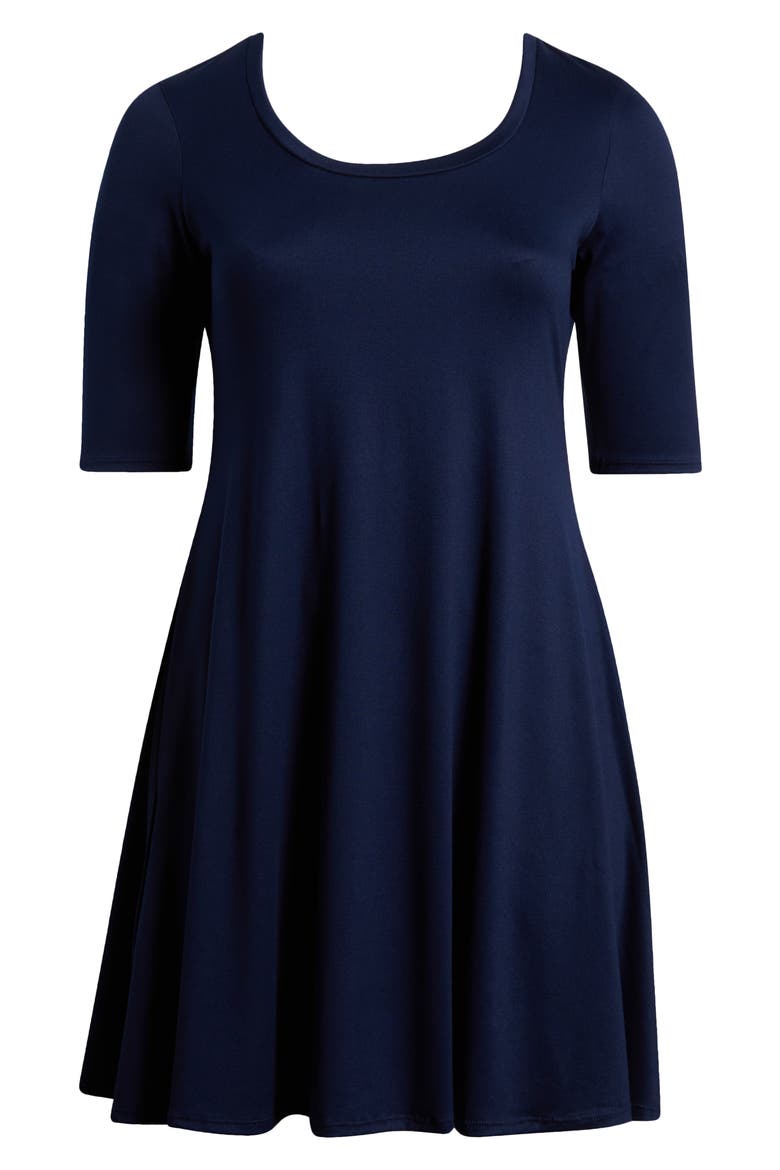 Scoop Neck Jersey Dress, Alternate, color, NAVY
