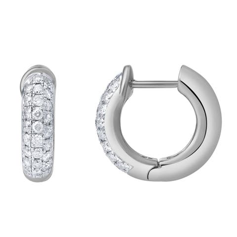 Embrace 10K Gold Diamond Huggie Earrings - 0.85 CT