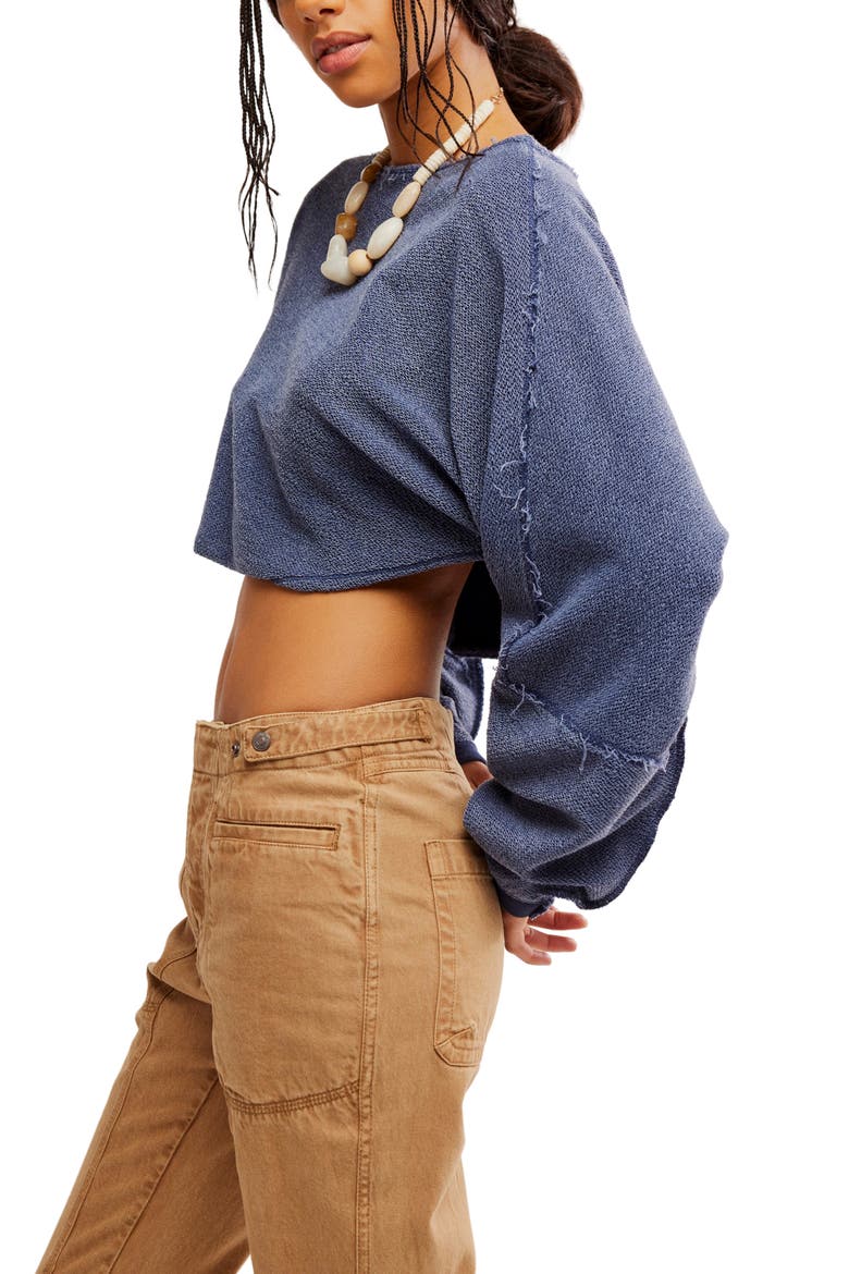 We The Free To the East Crop Sweatshirt, Alternate, color, NAVY ACADEMY