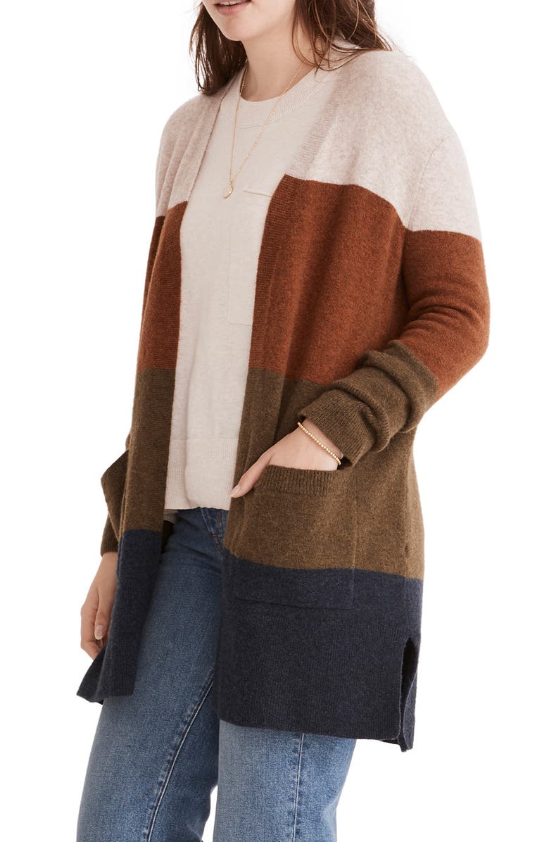Madewell Kent Colorblock Cardigan, Alternate, color, 
